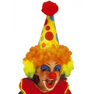 CLOWNS MÜTZE MIT HAAREN # Karneval Fasching Clownsmütze Clownshut