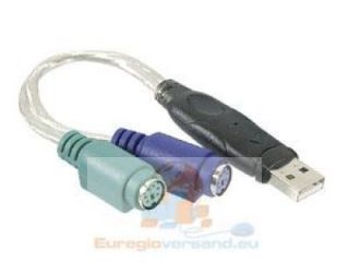 USB Adapter Kabel Adapterkabel 2x PS/2 Buchse Maus und Tastatur