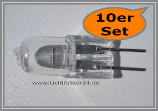 10er Set Halogen Stiftsockellampe Stiftbirnchen 12V G4