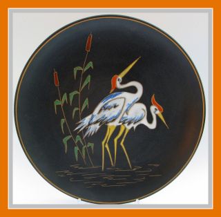 Wandbild Fischreiher Reiher 717 21/2 Keramik 50s 60s pottery
