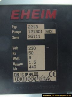 EHEIM 2213 Saugfilter / Aussenfilter für 150 250 Liter,gebraucht