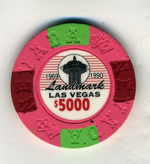 1969 1990 Landmark Casino 5000 Dollar Poker Chip