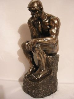 Der Denker von Rodin,bronzierte Figur,25 cm,NEU