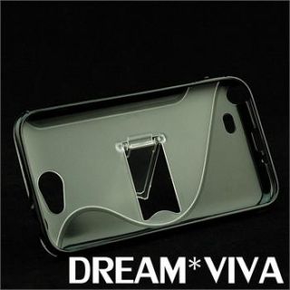 Black Brushed Clear Stand Tpu Soft Gel Case For Samsung Galaxy Note 2