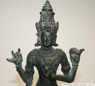 alte Asiatische Javanese Bronze Figur Skulptur Gottheit Figure deity