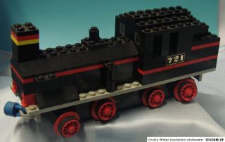 LEGO Eisenbahn 12 V Dampflok 721 mit 4 Achsen aus den 70er Jahren