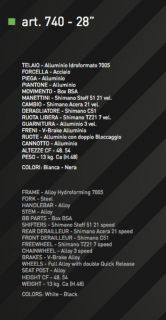 740 BICI BICICLETTA tg. 48 bianco o nero HYBRID IBRIDA ALLUMINIO 2012