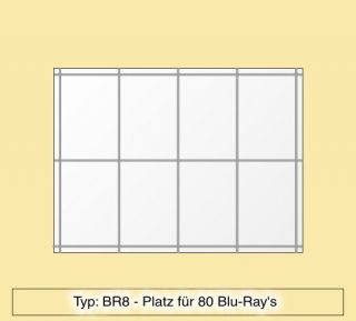 Blu Ray Regal aus Plexiglas ® für 80 Blu Rays   BR8