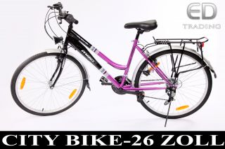 26 Zoll Citybike MBC Fahrrad Damen Rad City Bike 21 Gang Shimano Lila