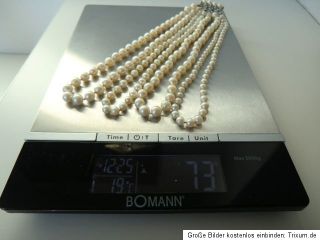 antik Damen Schmuck Collier Perlenkette 4 reihig großer 585 Weißgold