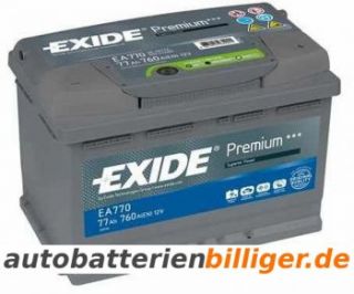 Exide Premium Superior Power EA770 77Ah Autobatterie 75Ah