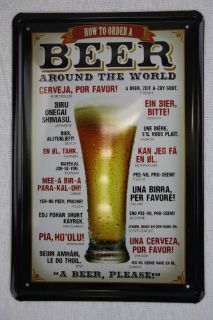 Metallschild Blechschild Bier Bestellung Weltweit Beer Bar Deko 20x30