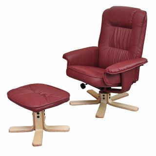 Relaxsessel Fernsehsessel Sessel mit Hocker M56 schwarz creme rot