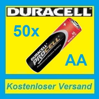 50X Mignon AA MN1500 LR6 Batterie Duracell Procell