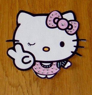 NEU Hello Kitty STRASS APPLIKATION Stoff HKS1000 *