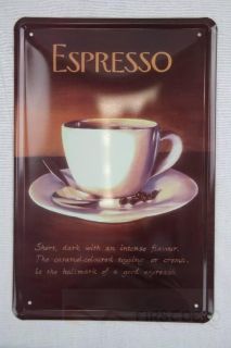 Metallschild Deko Blechschild Cafe Espresso Italia Kaffeeschild