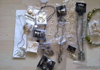 100 Stück Modeschmuck Paket mischposten Ohrringe Ketten Ringe