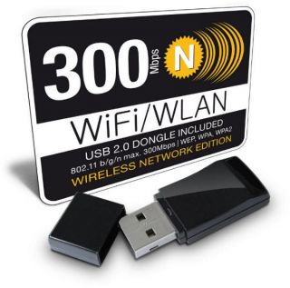 300MWLAN Dongle   WLAN 300Mbit/s USB Stick 802.11 b/g/n für Medplayer