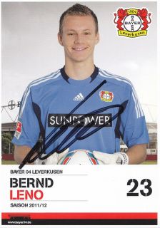 Top Autogramm BERND LENO Bayer Leverkusen 2011 2012 Autogrammkarte 11