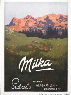 Reklame, Milka Alpenmilch Schokolade, Suchard, 1914