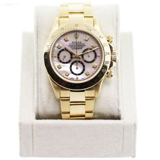 Pre Owned Rolex Daytona Mother of Pearl Dial 16528 18K Yellow Gold
