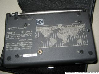 Sony Weltempfänger ICF SW100 mit Schutztasche   World Band Receiver