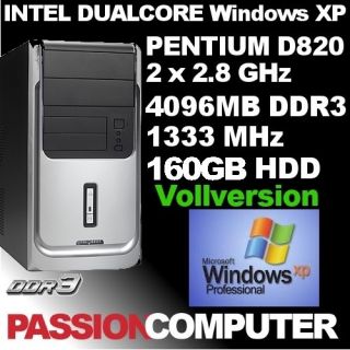 Office PC INTEL Pentium D820 2x 2.8GHz Win XP Pro 4GB DDR3 COMPUTER
