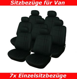  Schonbezuege 7x Einzel Sitze Peugeot 307 SE 806 807 Schwarz AS94