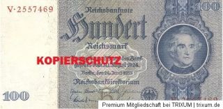 10,20,50,100,1000 Reichsmark 1939,1935,1933,1929,1929,1936 Banknote