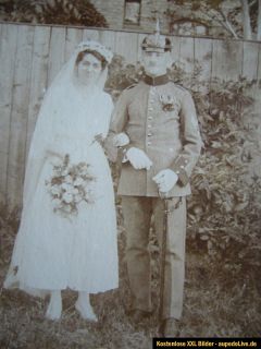 orig.Foto AK,Soldat Ordenspange, Hochzeit, 1.WK