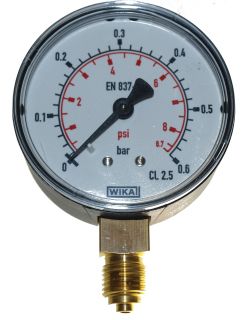 Wika Manometer 0 0,6 bar1/4AG UA/ Ø63mm Druckmanometer