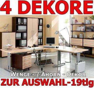 NEU* Büro Arbeitszimmer Büromöbel Wenge/Ahorn 19tlg Set
