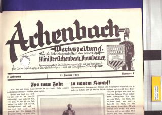 Lünen Brambauer   Achenbach / Werkszeitung Heft 1, 1936 Zeche