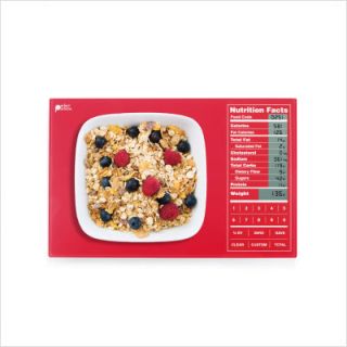 Kitrics Perfect Portions Digital Scale w Nutrition Facts Display Red