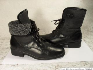 Stiefelette Boots Granny Oxford Punk Leder Schwarz Schnürschuhe