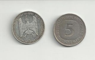 DM Münzen Deutsche Mark 1978 Gustav Stresemann + 5DM 1975