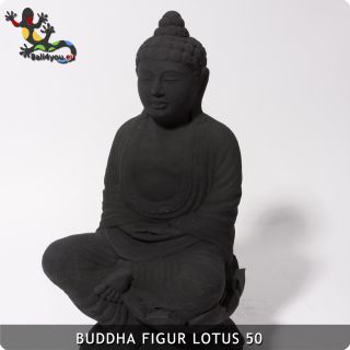 Buddha Figur aus Stein Statue 50cm Natursteinmix aus BALI Schwarz
