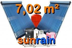 SunRain Solar Solaranlage 40 Vakuumröhren Heatpipe Kollektor 8 m²