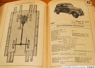 Handbuch der Kraftfahrzeug Typen 1948 Band 1 Carl Otto Windecker Autos