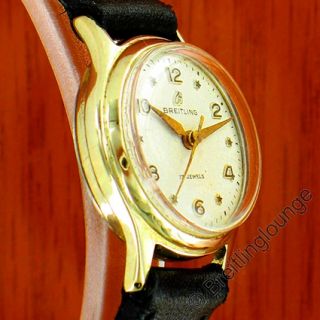 Elegante Breitling frühe Damen Armbanduhr in Stahl vergoldet