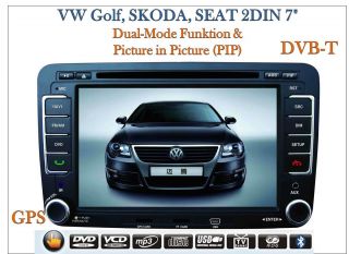 DIN Autoradio VW Golf, SKODA, SEAT   7 LCD TFT Monitor   GPS, DVB T