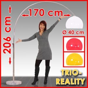 RealityTrio Bogenlampe Lounge Deal, Höhe 2,06m, Schirm 40cm, rot