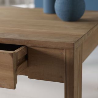 Beistelltisch Couchtisch Tisch Wohnzimmer Teak quadratisch Schubladen