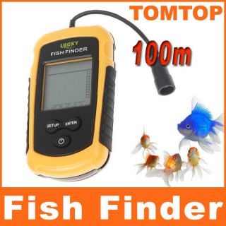 100m Portable Sonar Sensor Fish Finder Alarm Transducer