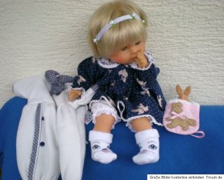 blonde Zapf Puppe 45 cm mit 2x Colette Kleidung, Babypuppe, Spielpuppe
