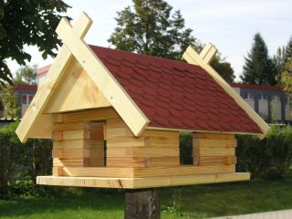 Vogelhaus Bausatz Bastelsatz Holz Blockhausbauweise Futterhaus Bitumen