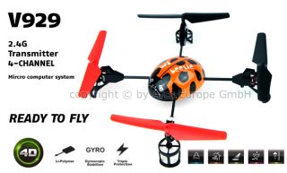 V929 RC UFO Quadcopter Beetle Drone Helikopter Hubschrauber 2,4 GHz 4