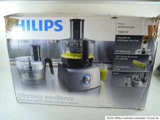 Philips HR7775 Küchenmaschine Aluminium Collection 1000W, 3in1 Viel