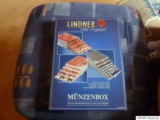 Lindner Münzbox Nr. 2111mit roter Einlage   Für 35 Münzen   Neu in
