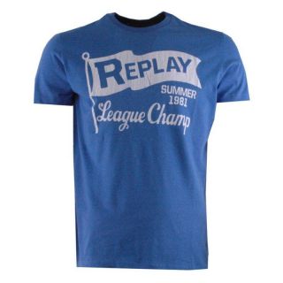Replay Herren Rundhals T Shirt M3020 weiß, blau, grau, grün